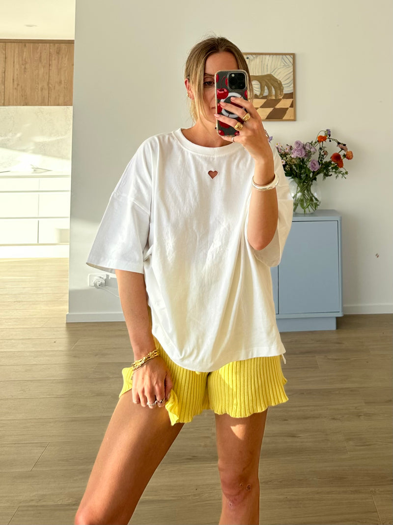 Yellow Knit Shorts