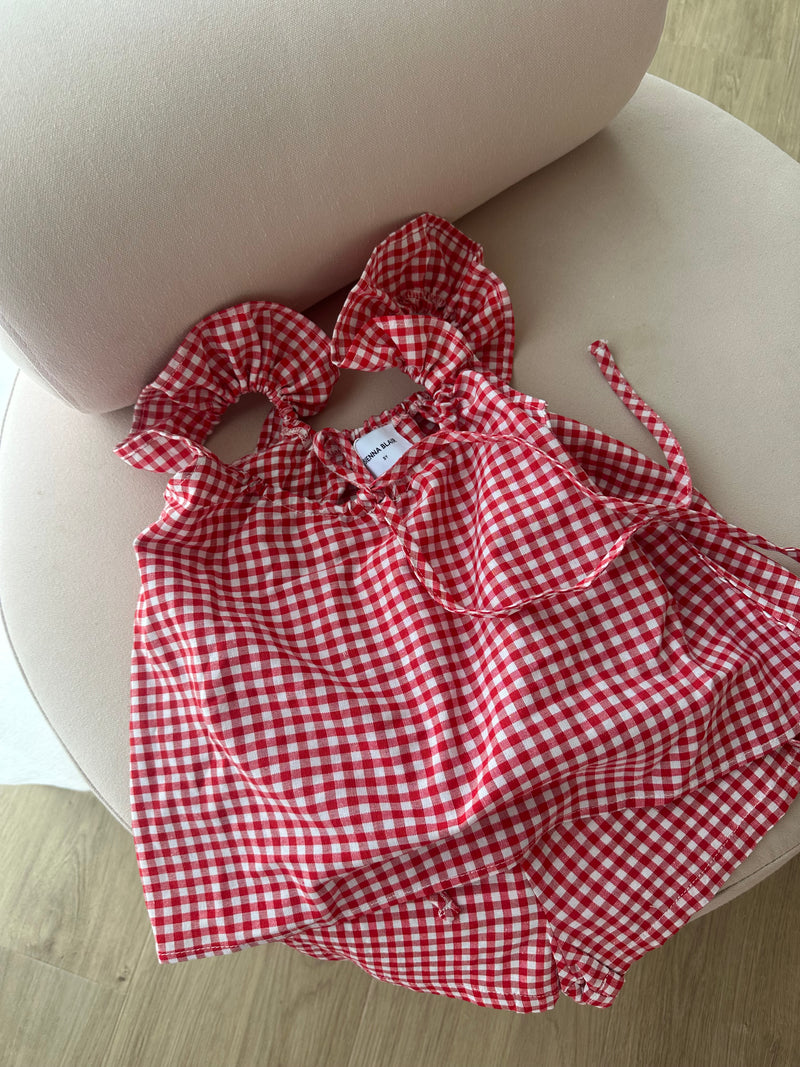 Gingham Tie Set