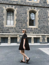 Contrast Puff Sleeve Dress