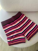 Striped knitted bike shorts