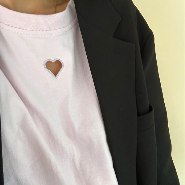 Love heart split tee - lilac